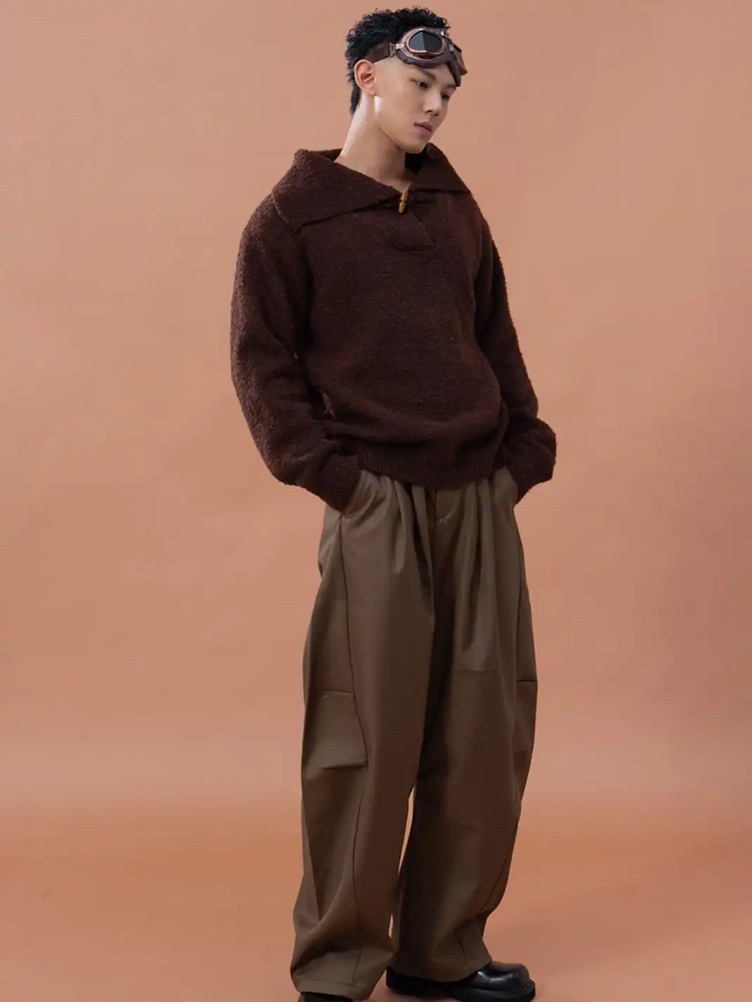CLP | Stand Collar Turn-Down Collar Knit Sweater