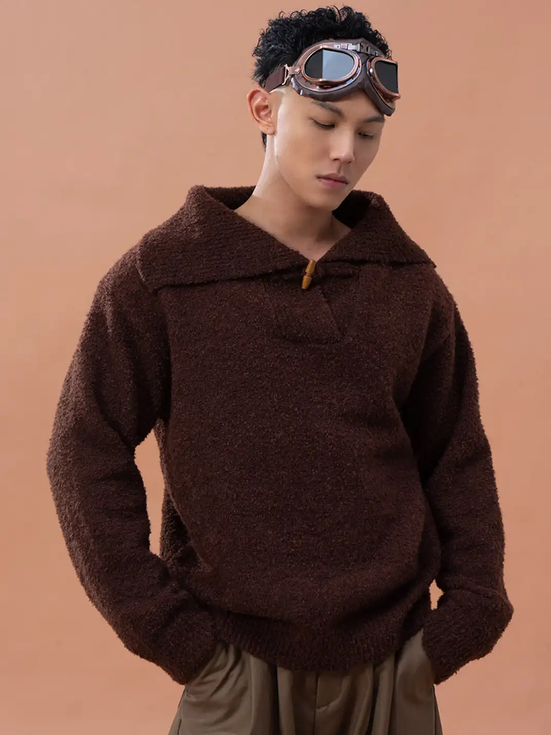 CLP | Stand Collar Turn-Down Collar Knit Sweater