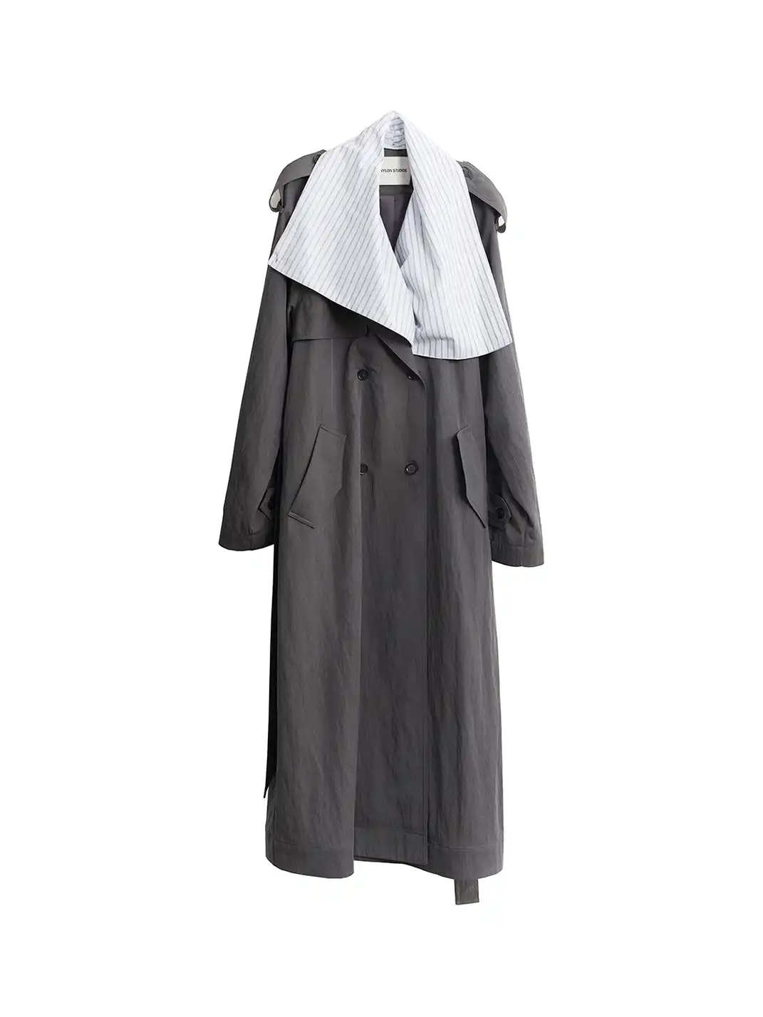 Jnylon Studios | Faux Two-piece Detachable Color-blocked Trench Coat
