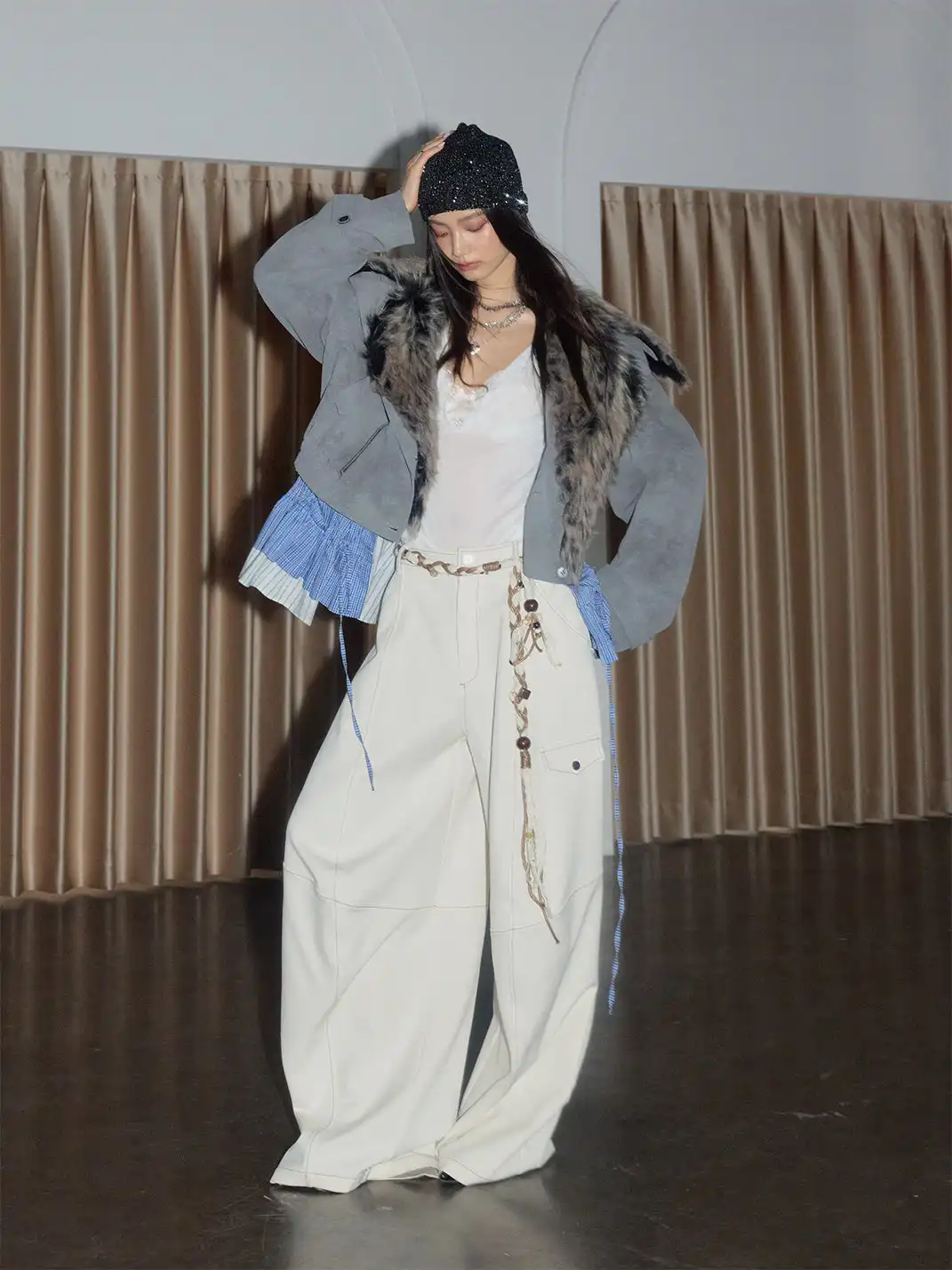Jnylon Studios | Segmented Silhouette Curved Trousers