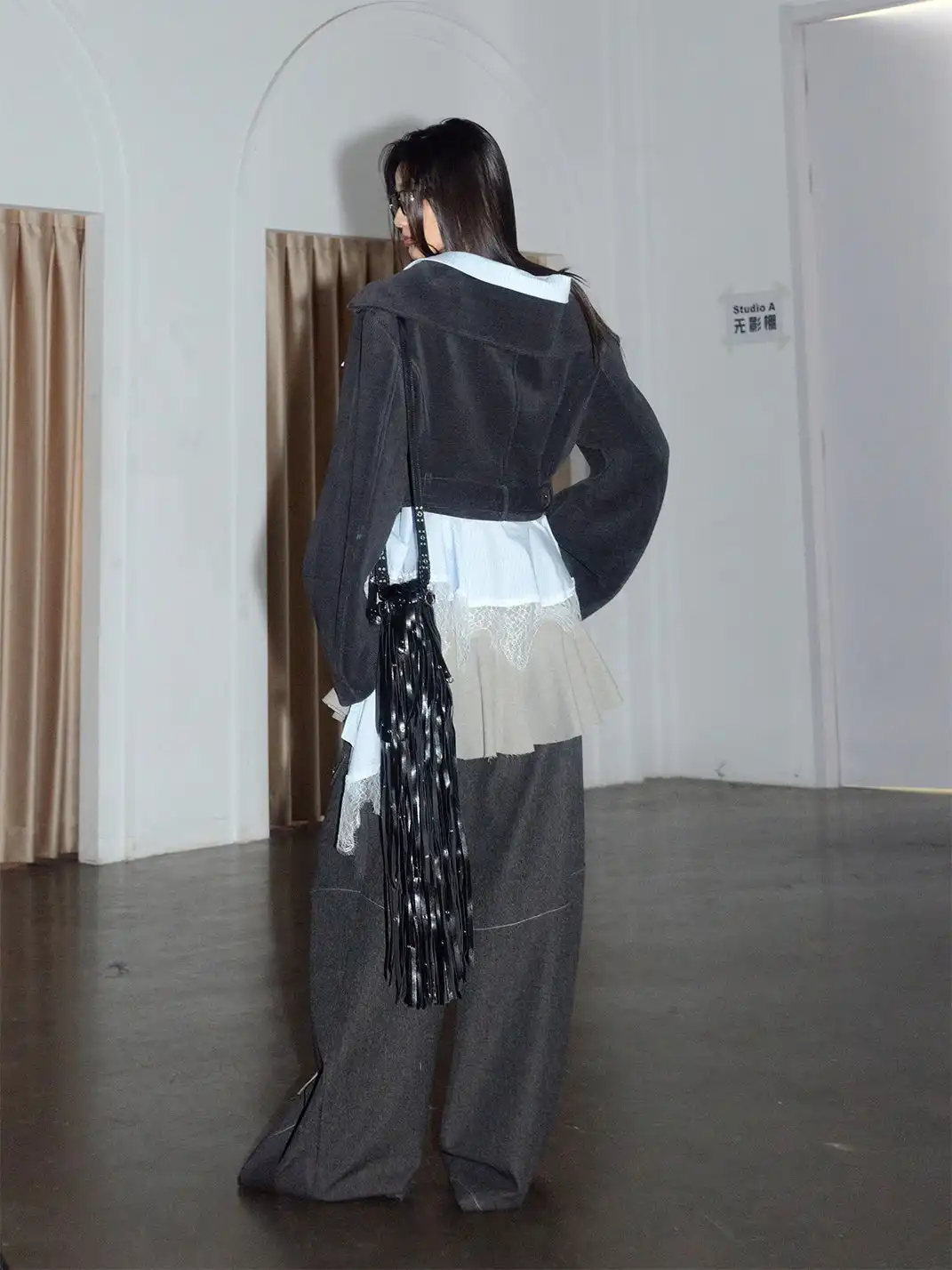 Jnylon Studios | Segmented Silhouette Curved Trousers