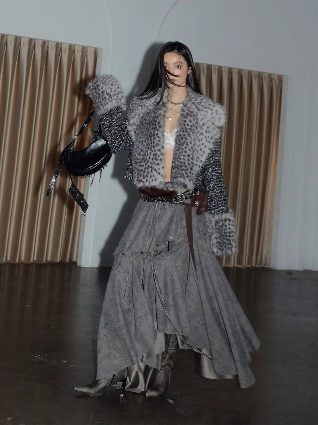 Jnylon Studios | Leopard Print Faux Fur Coat