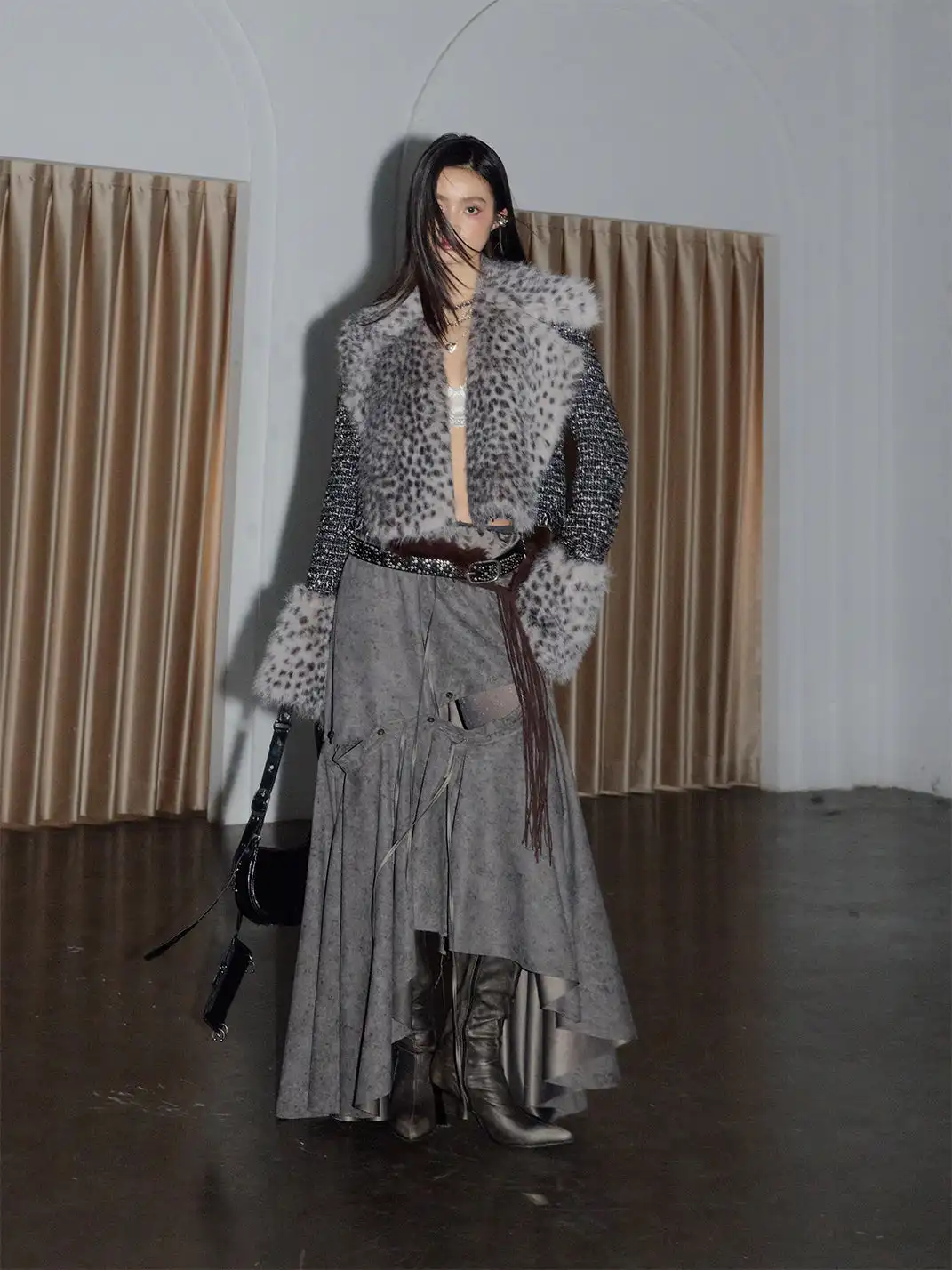 Jnylon Studios | Irregular Flared Skirt