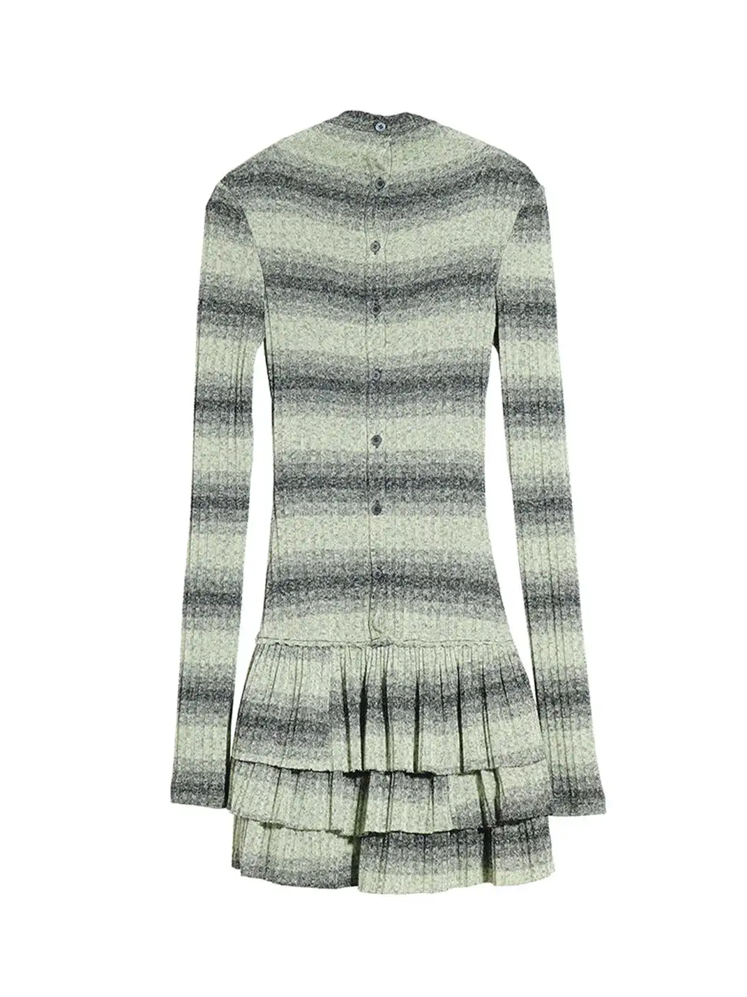 Jnylon Studios | Faux Two-Piece Striped Ruffle Knit Dress