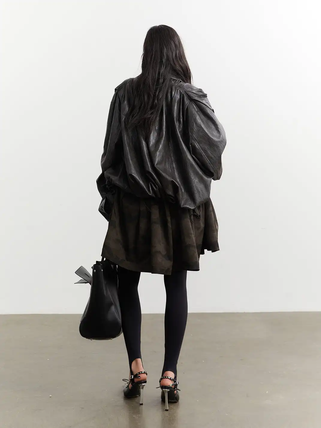 Jnylon Studios | Oversized Faux Leather PU Jacket