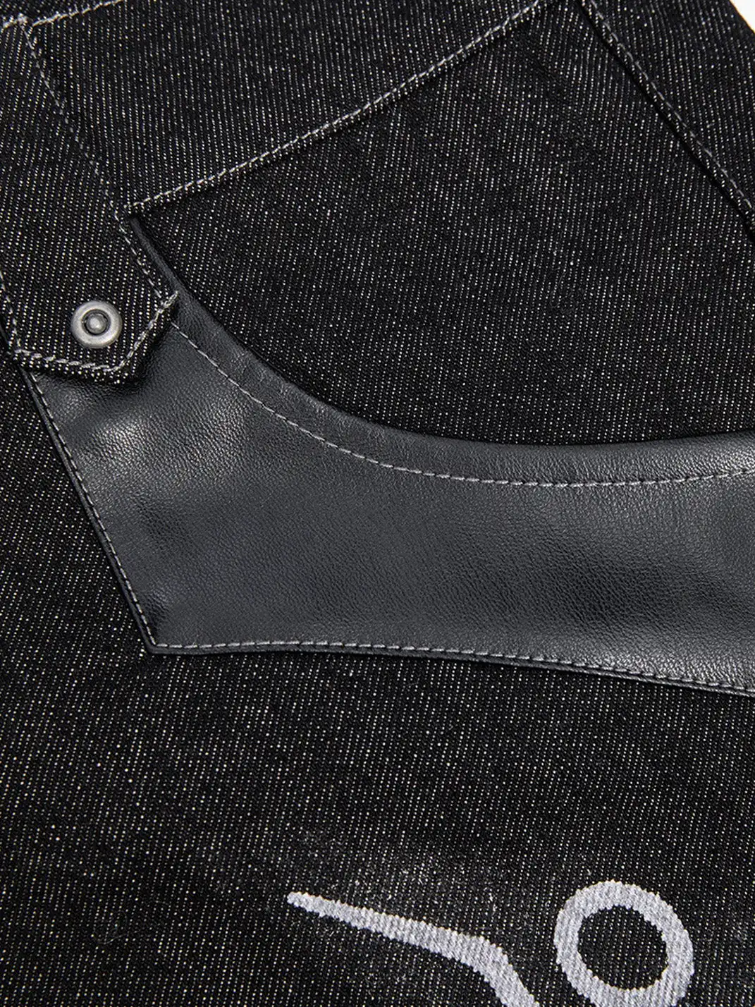 Esaias | Phoenix Graphic Wide-Leg Raw Jeans