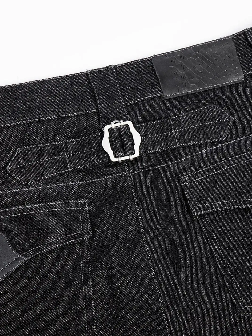 Esaias | Phoenix Graphic Wide-Leg Raw Jeans