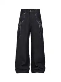 Esaias | Phoenix Graphic Wide-Leg Raw Jeans