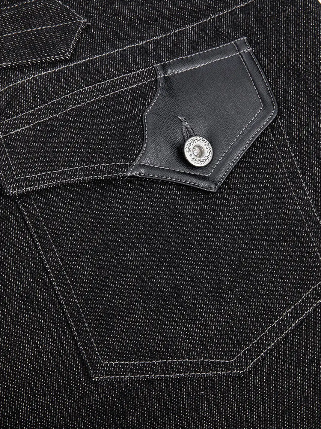 Esaias | Phoenix Graphic Wide-Leg Raw Jeans