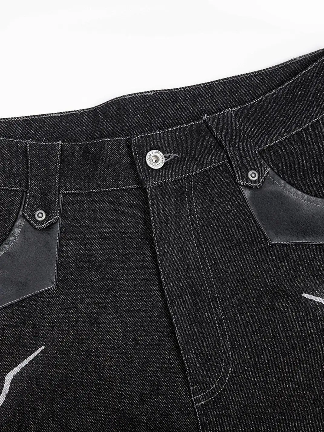 Esaias | Phoenix Graphic Wide-Leg Raw Jeans