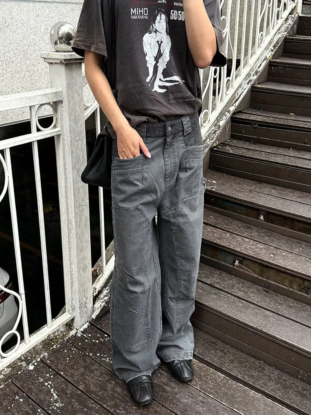 Esaias | Claw Washed Panel Straight-Leg Pants