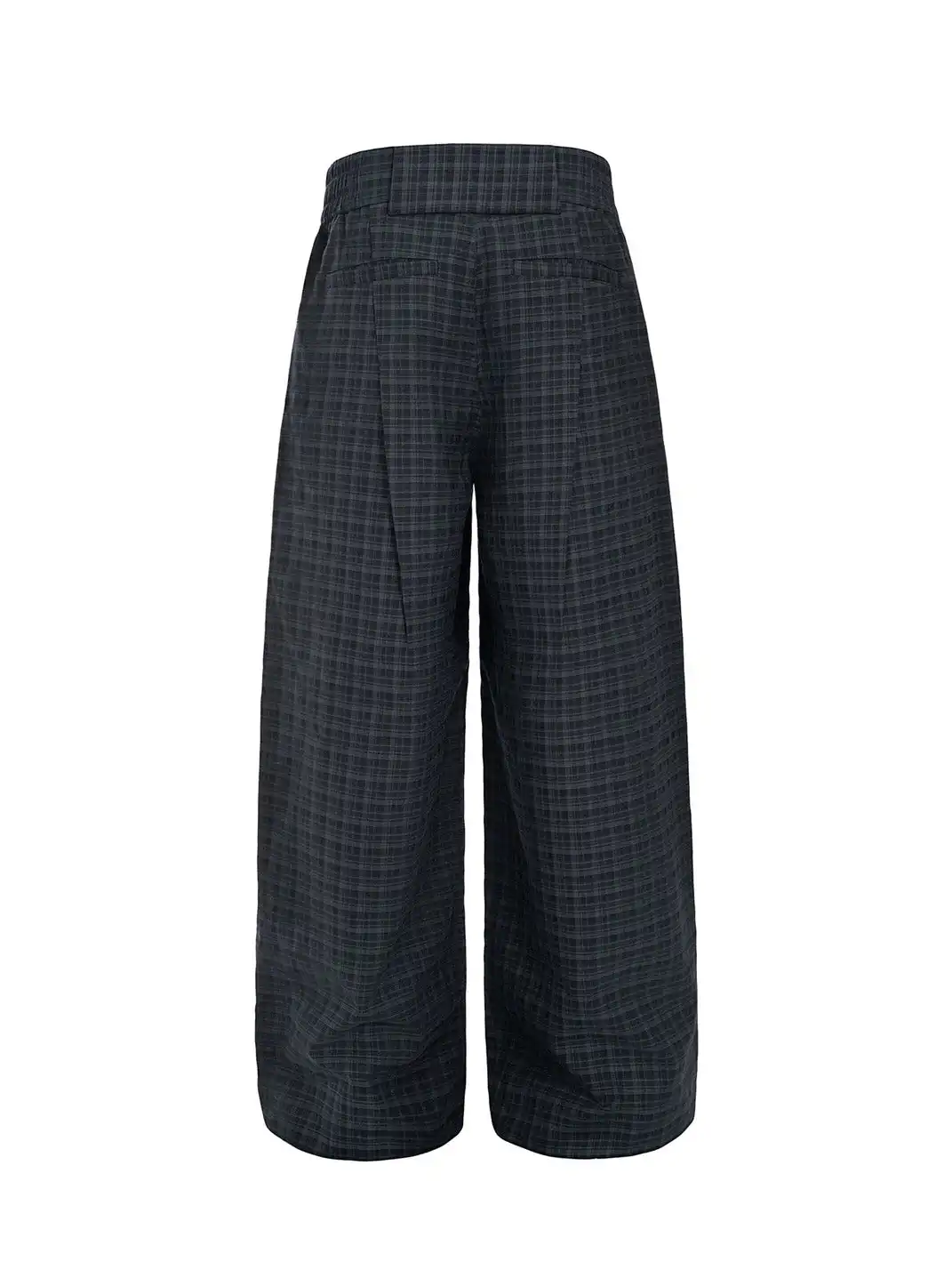 Esaias | Retro Plaid Pleated Wide-Leg Pants