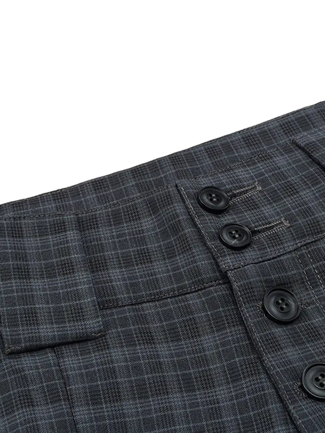Esaias | Retro Plaid Pleated Wide-Leg Pants