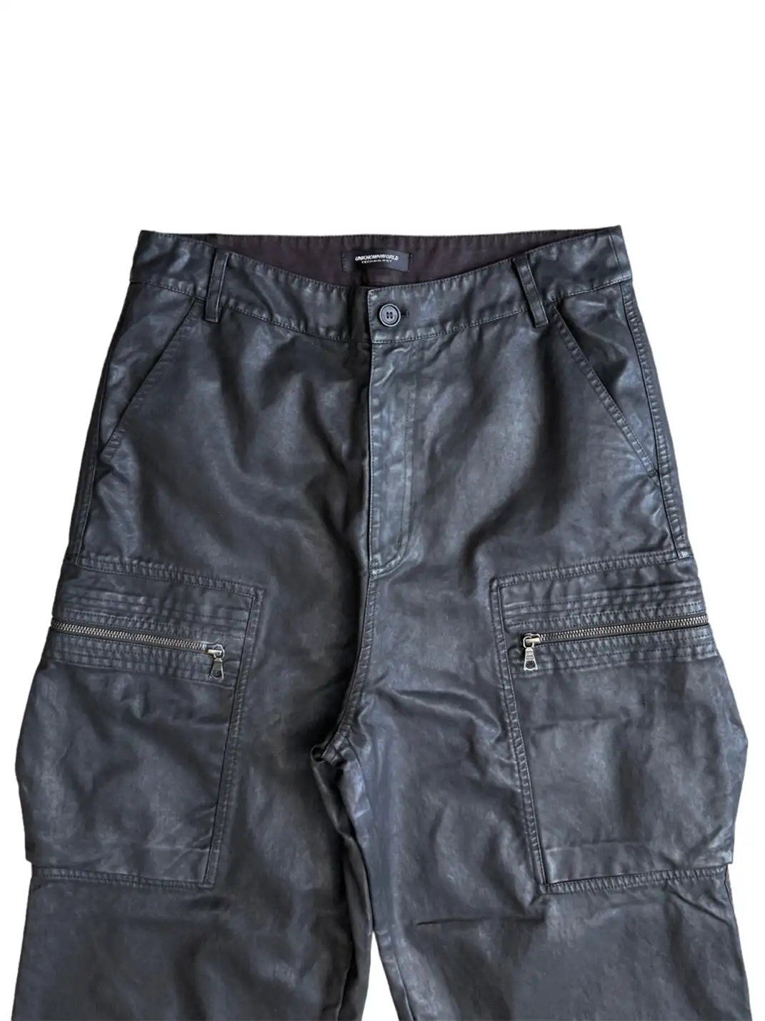 UNKNOWNWORLD | Waxed Zipper Pocket Cargo Pants