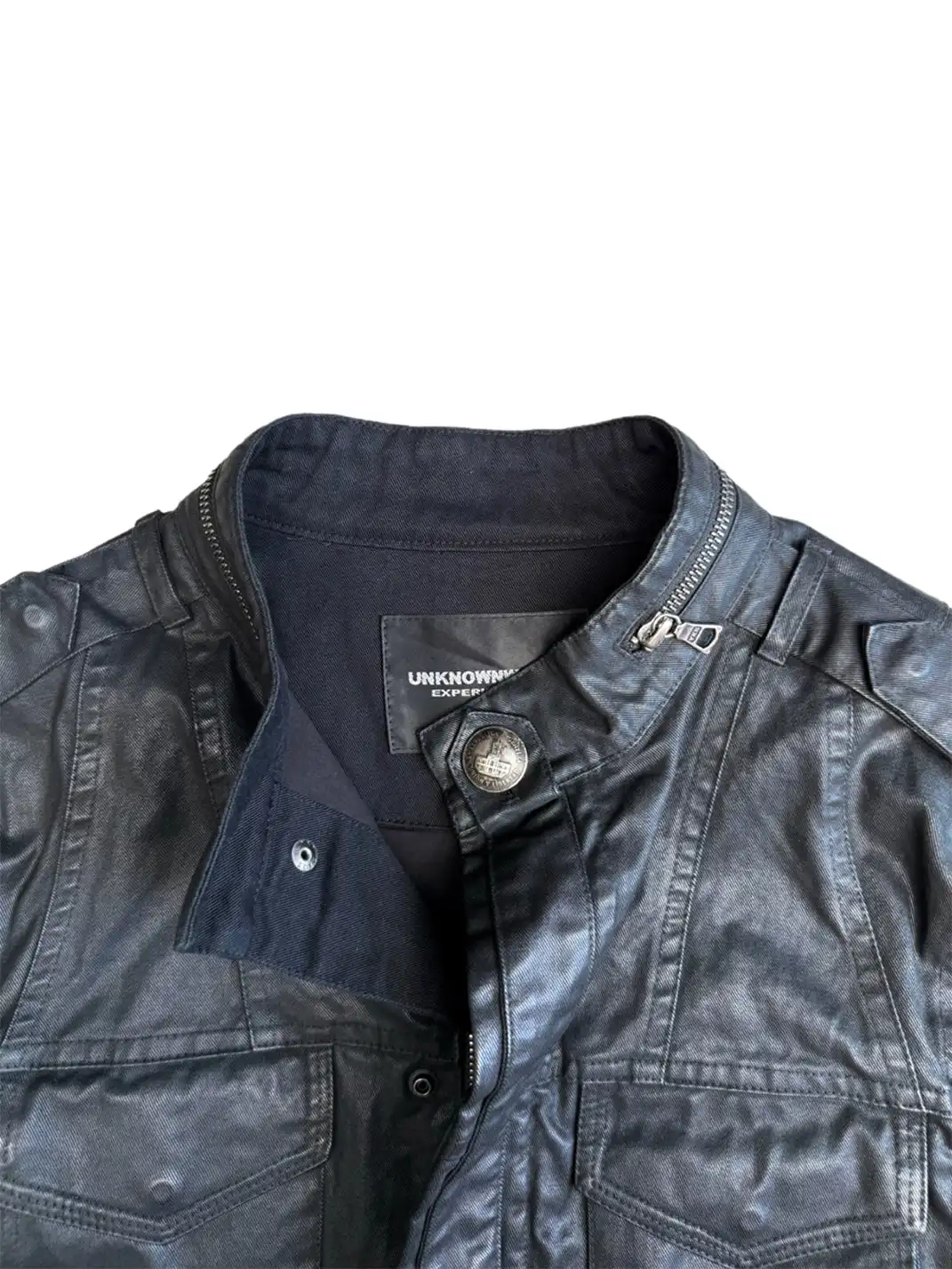 UNKNOWNWORLD | Waxed Deconstructed Multi-Pocket Zip Jacket