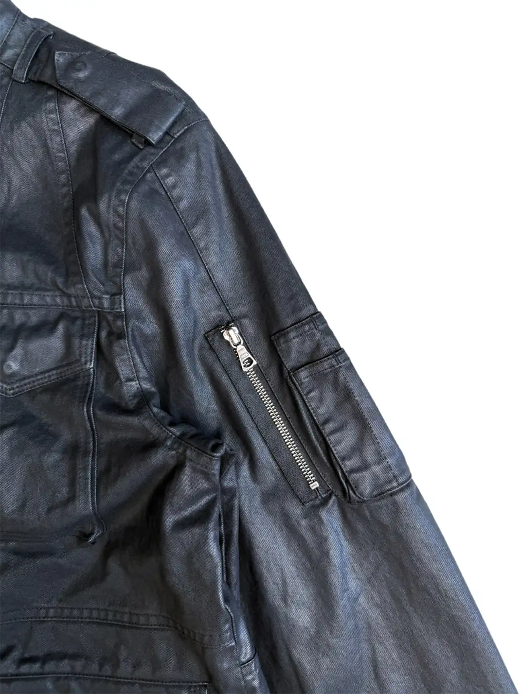 UNKNOWNWORLD | Waxed Deconstructed Multi-Pocket Zip Jacket
