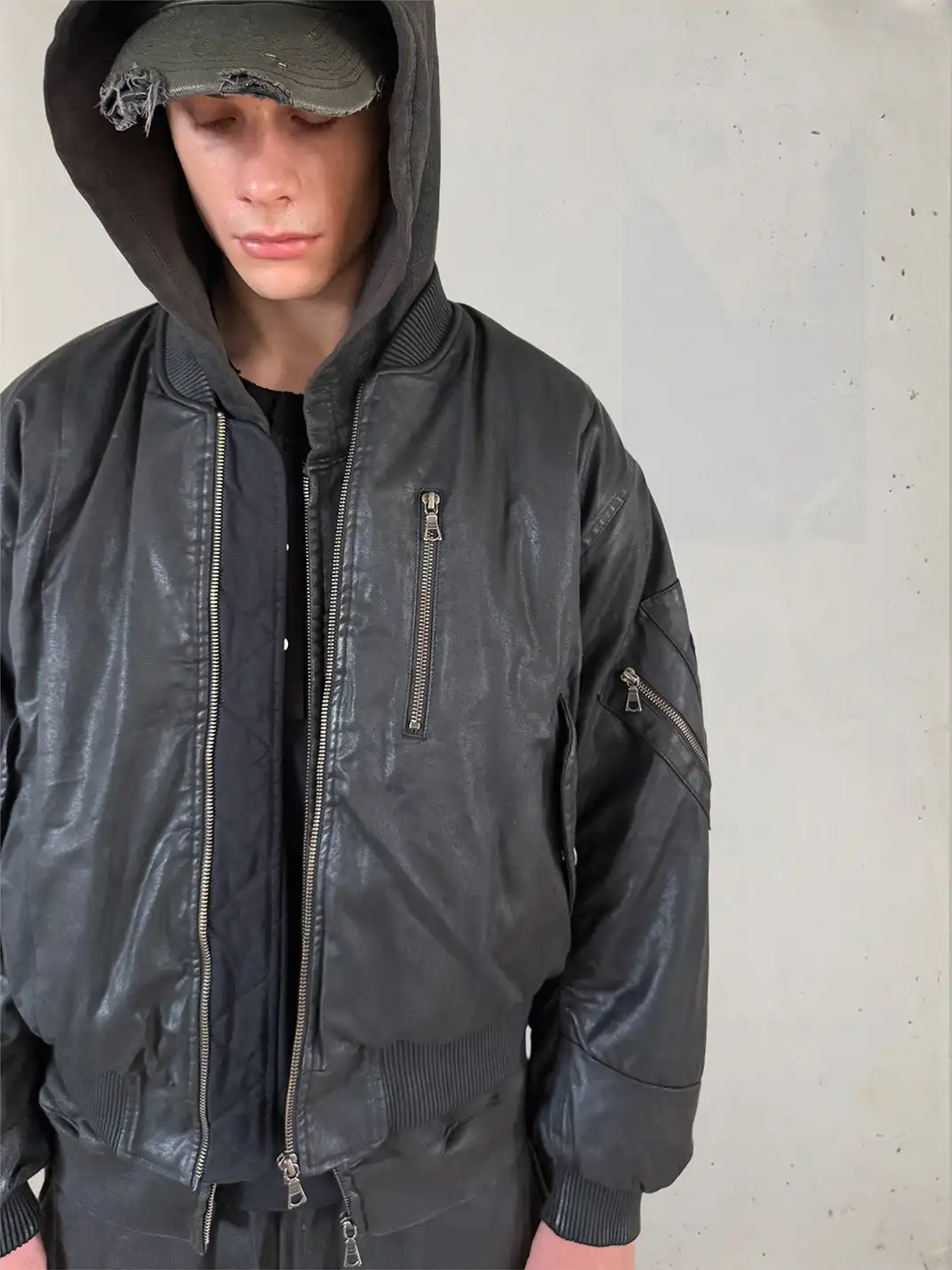 UNKNOWNWORLD | Deconstructed Waxed Wool-Filled Padded Jacket