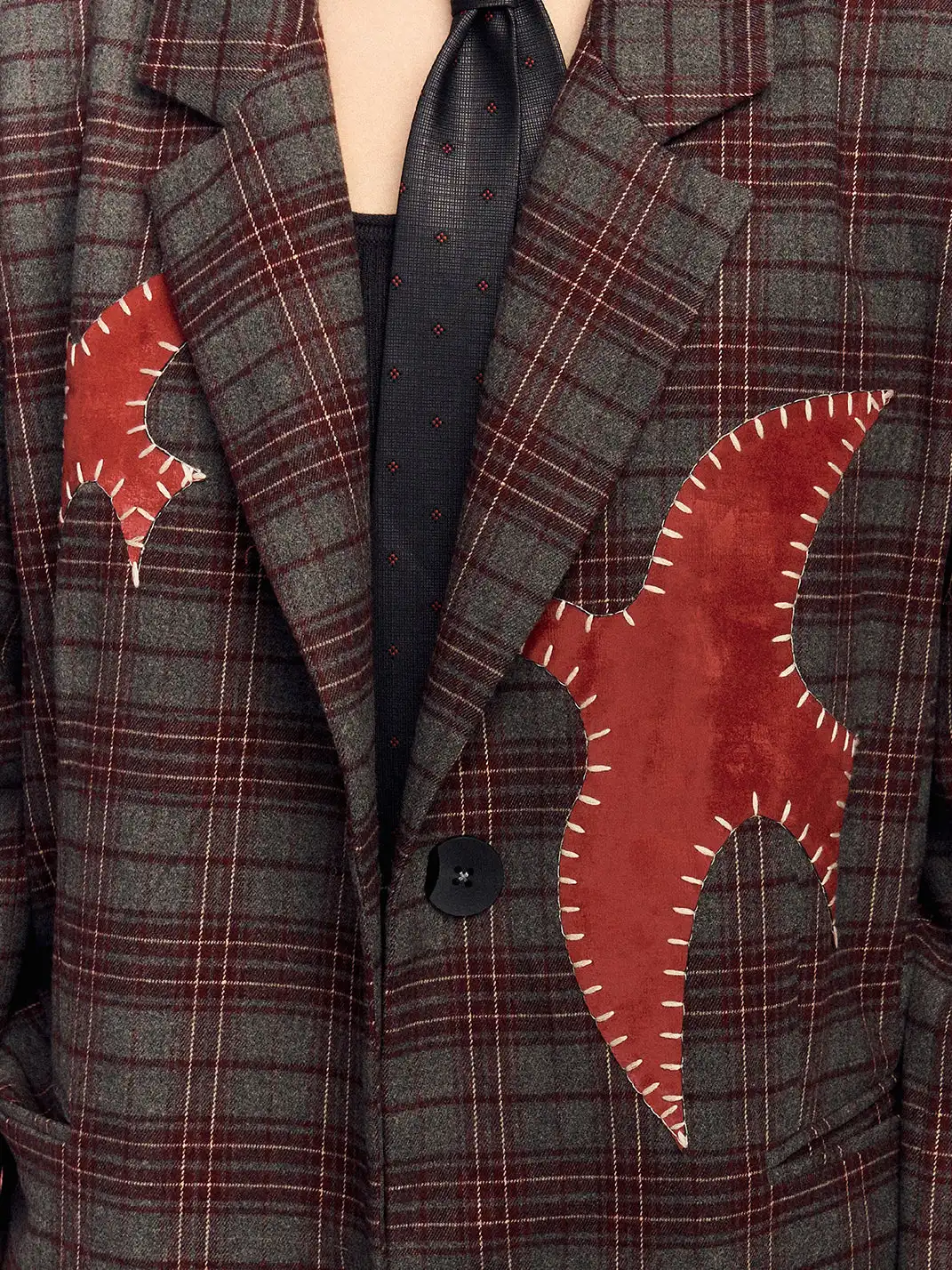 OIPWORD | âBound Birdâ Patchwork Flying Bird Embroidered Suit Set