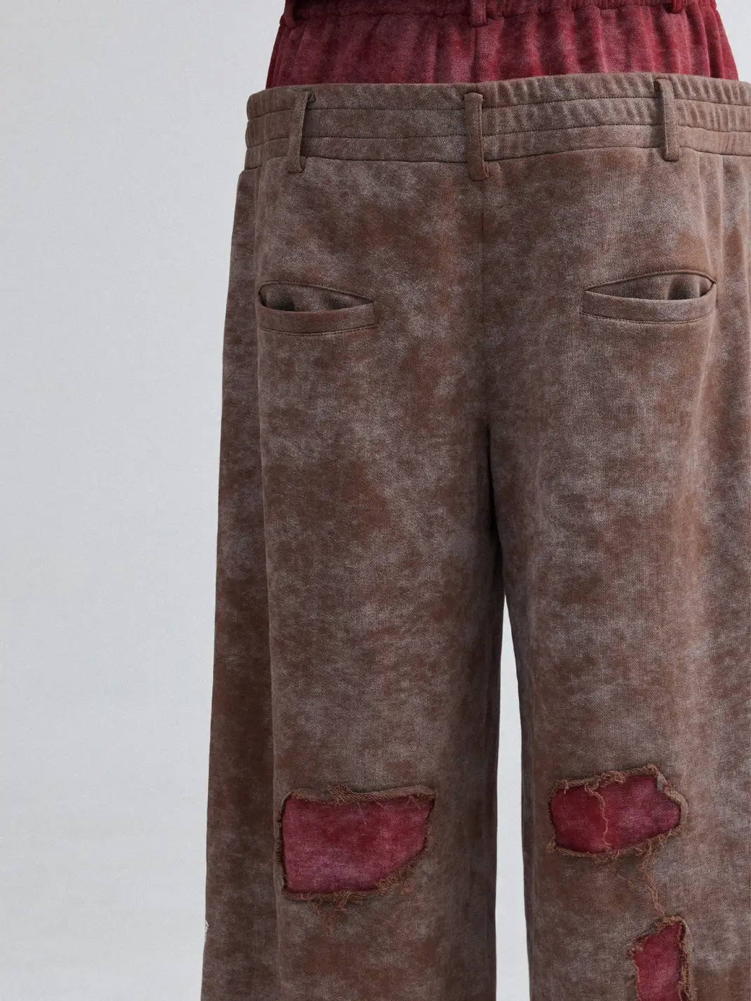 OIPWORD | Distressed Ship Graphic Double-Waist Pants