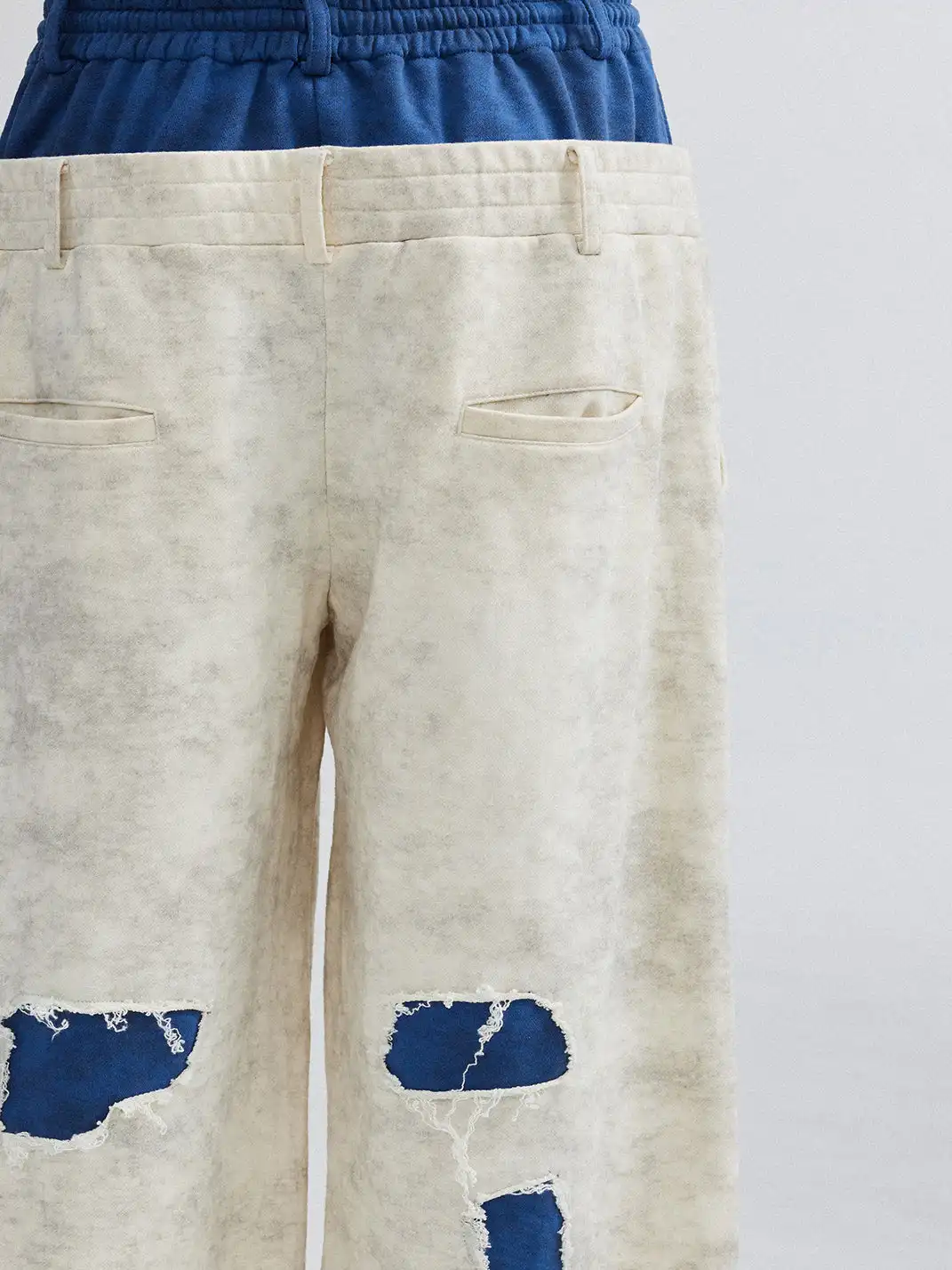 OIPWORD | Distressed Ship Graphic Double-Waist Pants