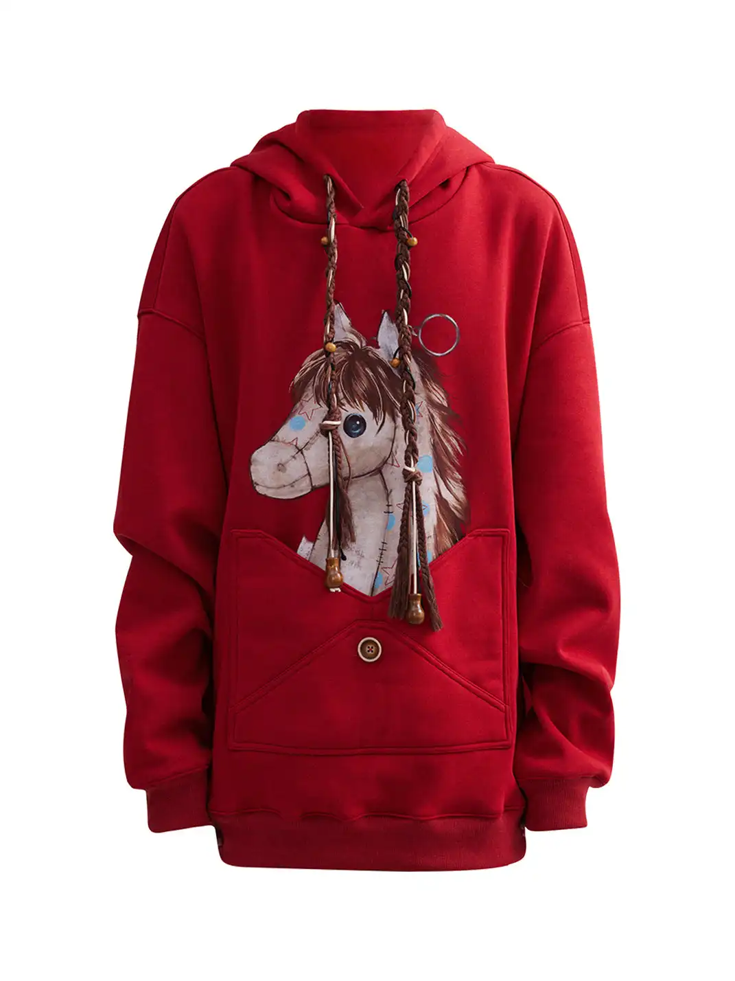 OIPWORD | Envelope Pocket Pony Graphic Hoodie