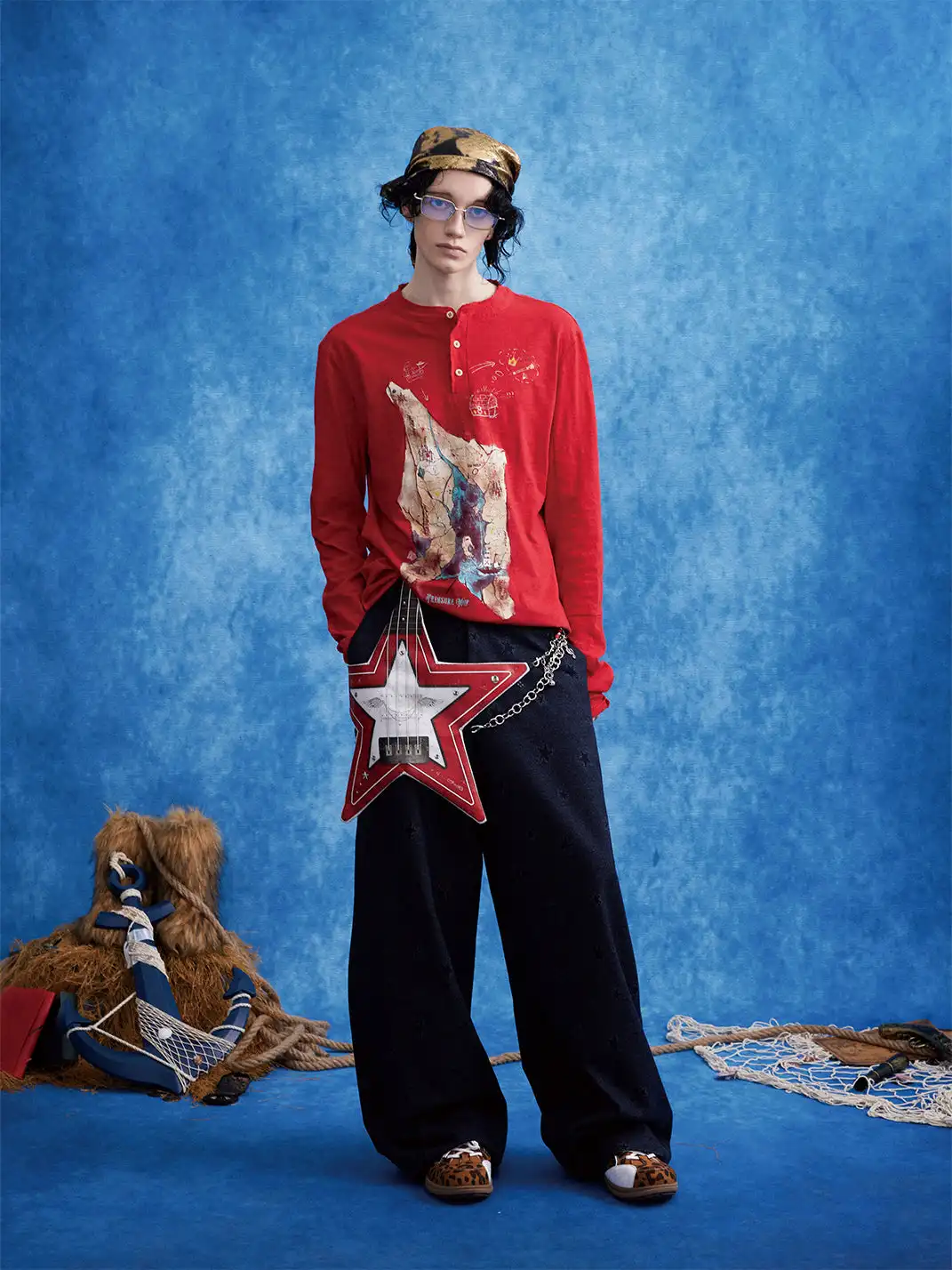 OIPWORD | Treasure Map Henley Long-Sleeve Tee