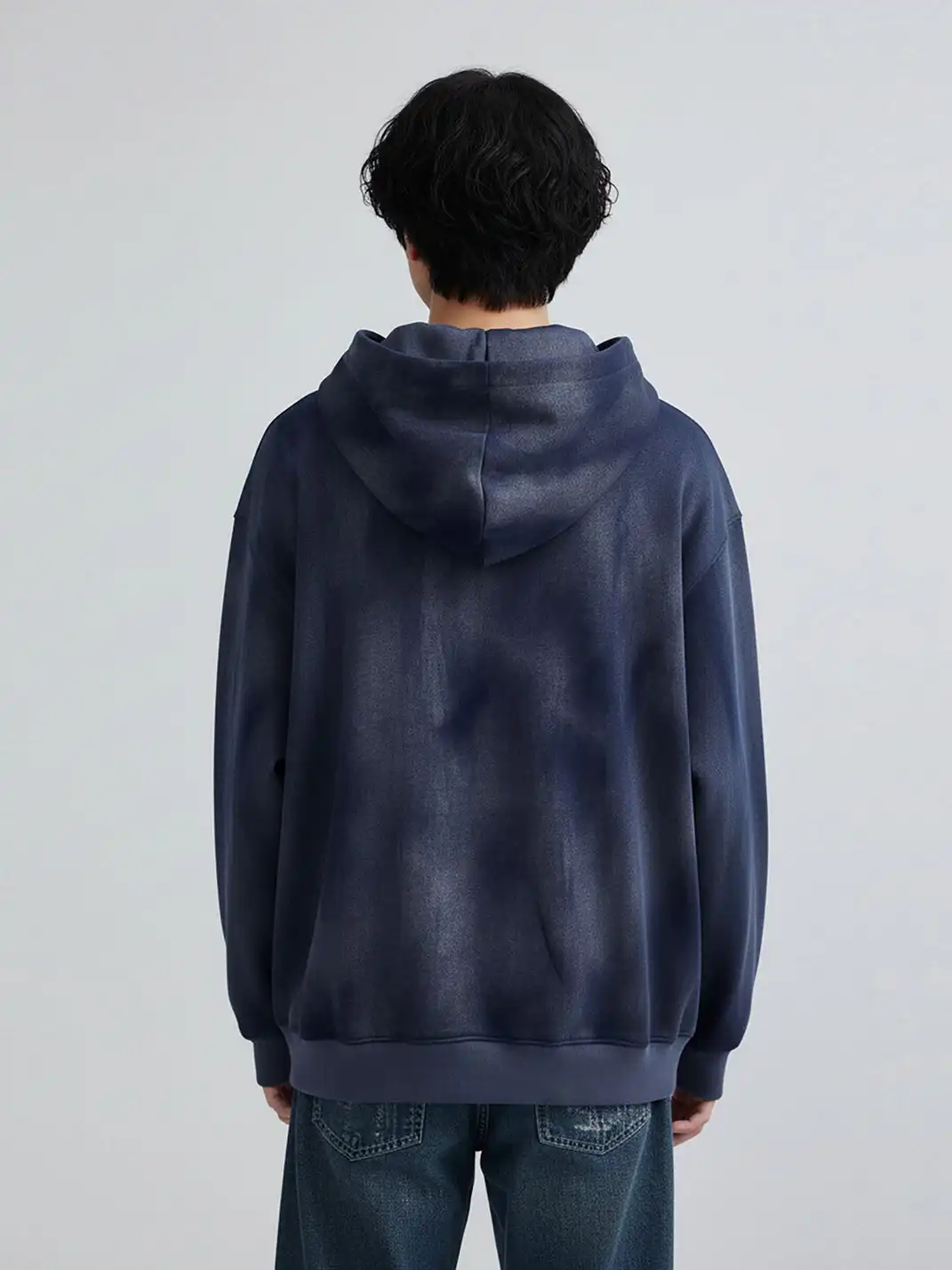 OIPWORD | Embroidered Distressed Dual-Zip Hoodie