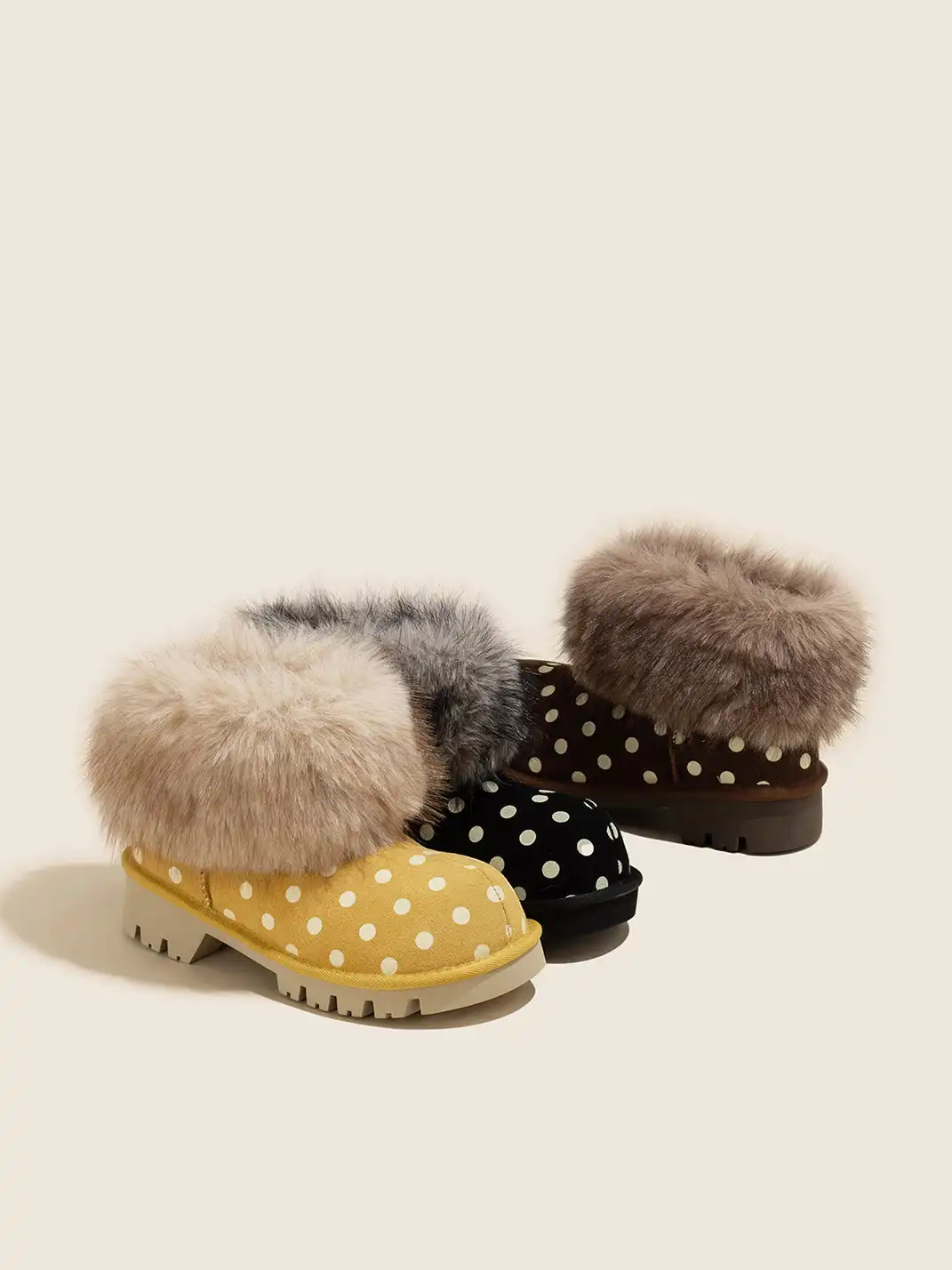 OLDMEOW | Round-Toe Faux Mink Fur Cotton Snow Boots
