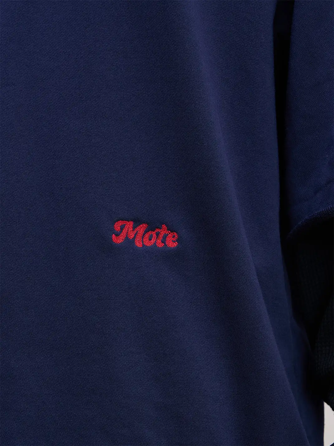 UNLIMITED MOTE | Waffle Sleeve Layered Drawstring Hem Sweatshirt