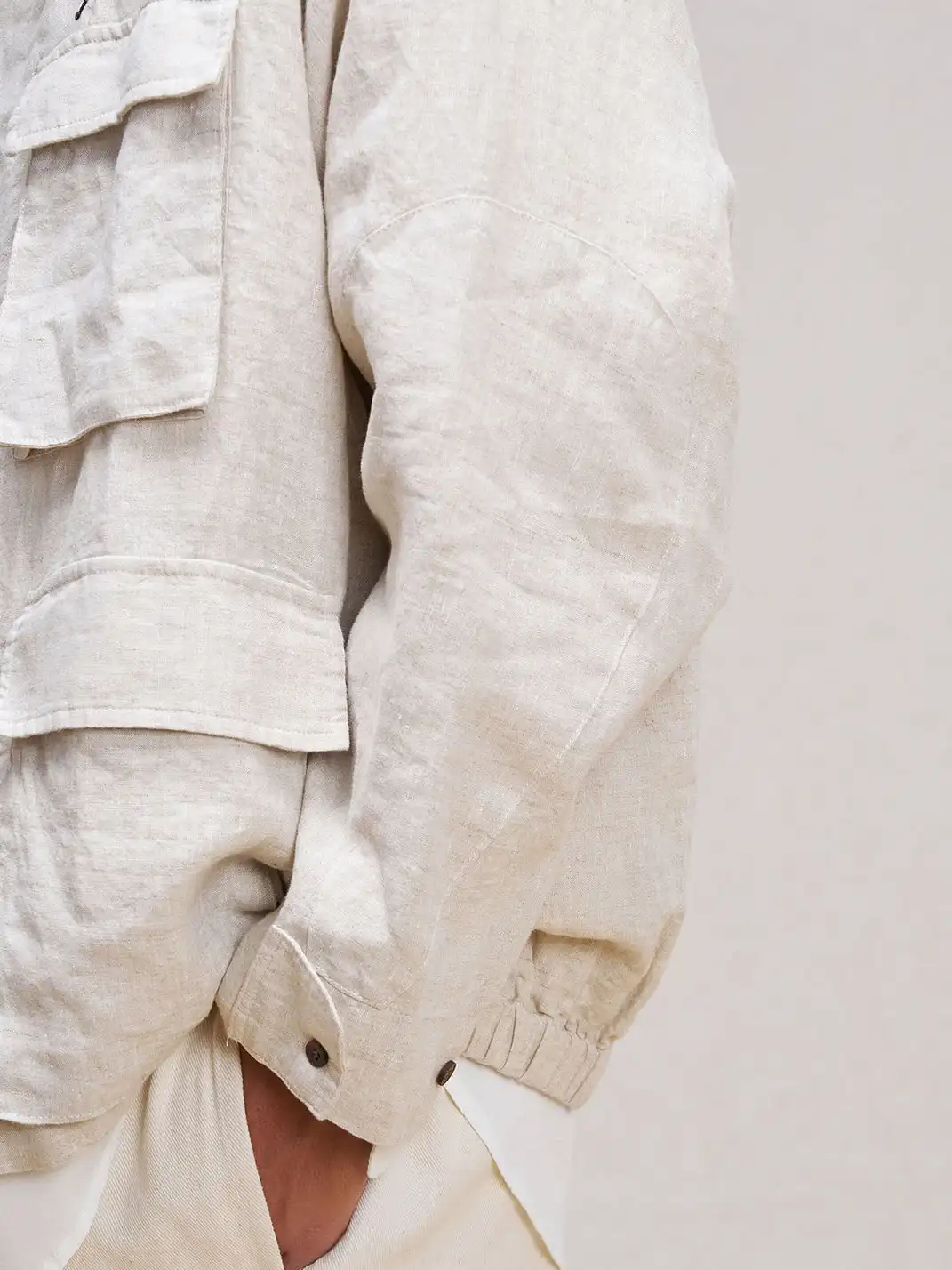 UNLIMITED MOTE | Multi-Pocket Linen Shirt