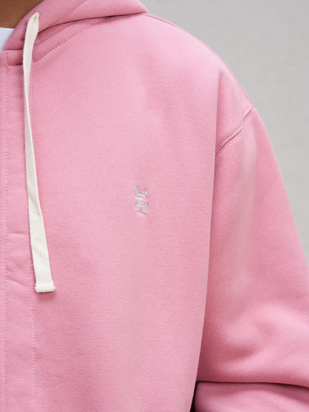 UNLIMITED MOTE | Embroidered Waffle Lining Drawstring Hood Jacket