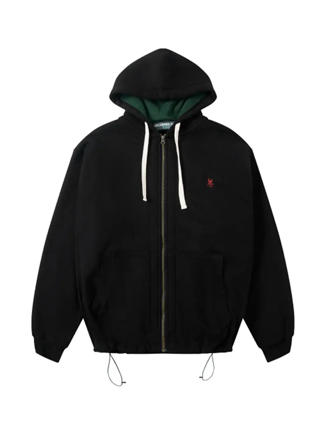 UNLIMITED MOTE | Embroidered Waffle Lining Drawstring Hood Jacket