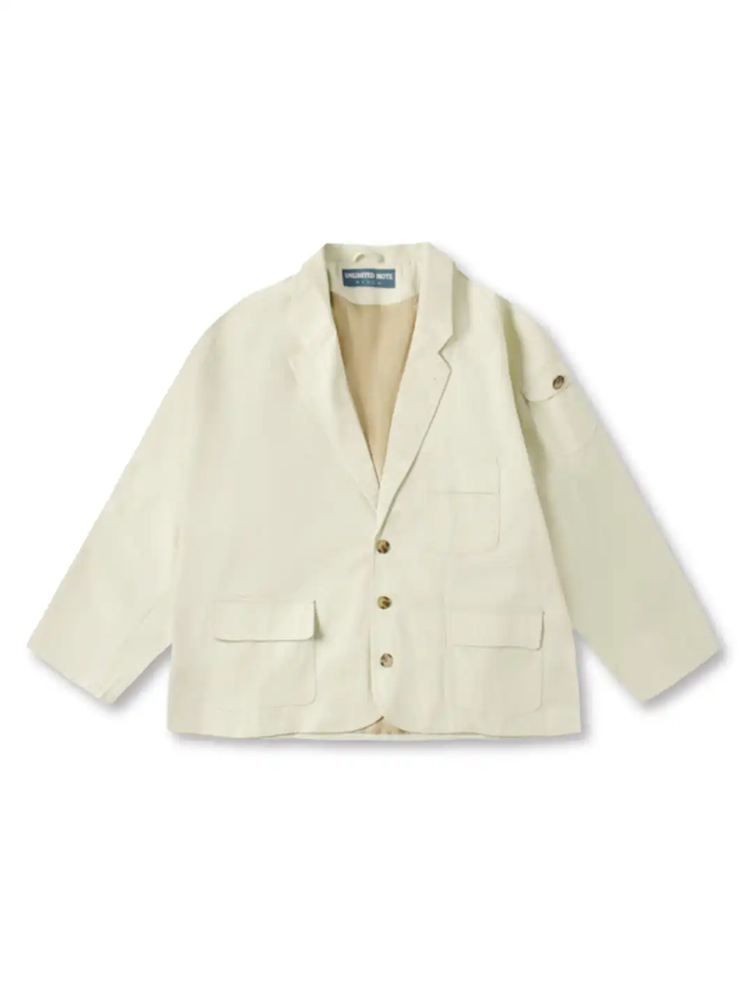 UNLIMITED MOTE | Striped Solid Color Pocket Suit Jacket