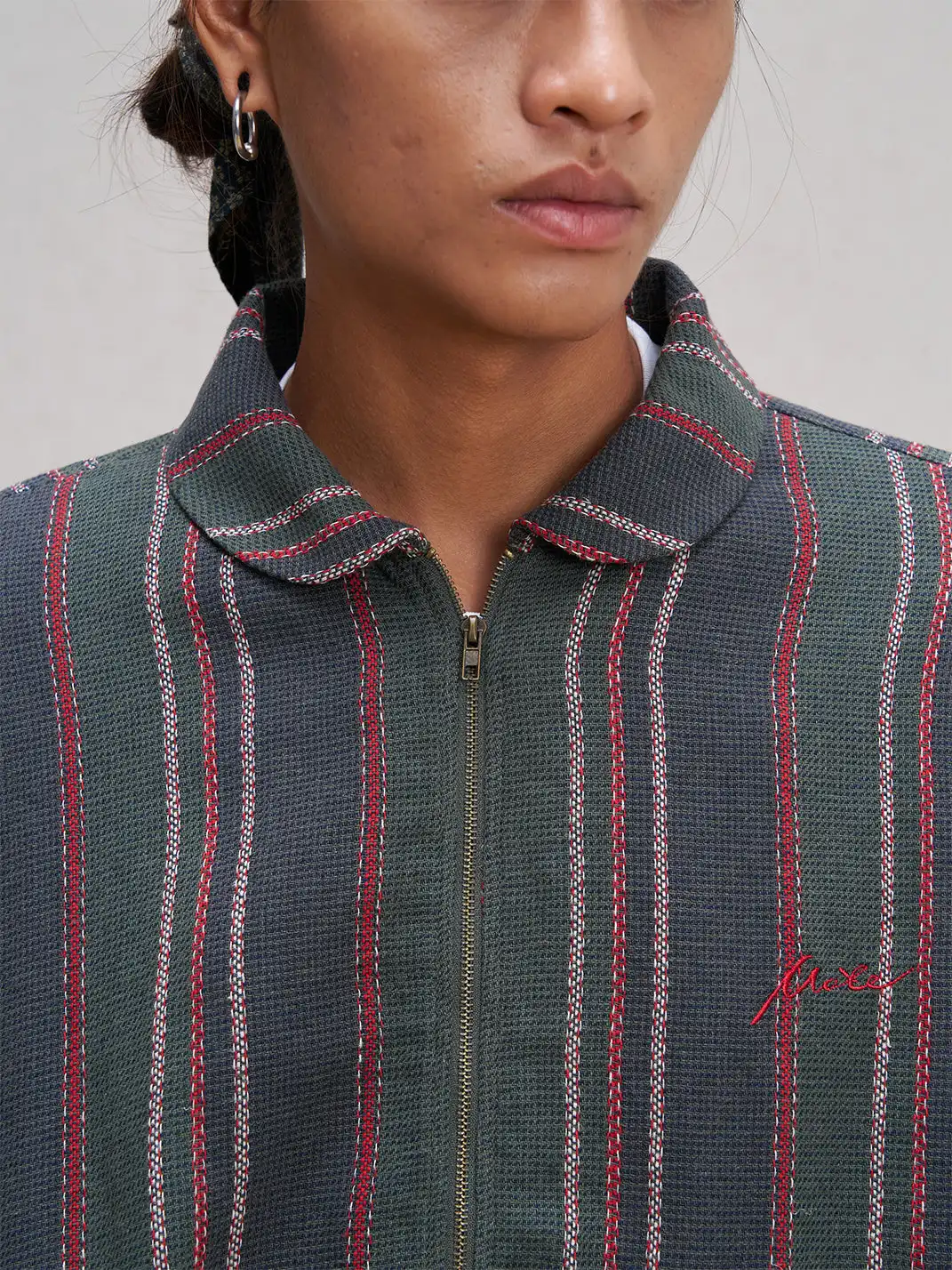 UNLIMITED MOTE | Striped Drawstring Jacket