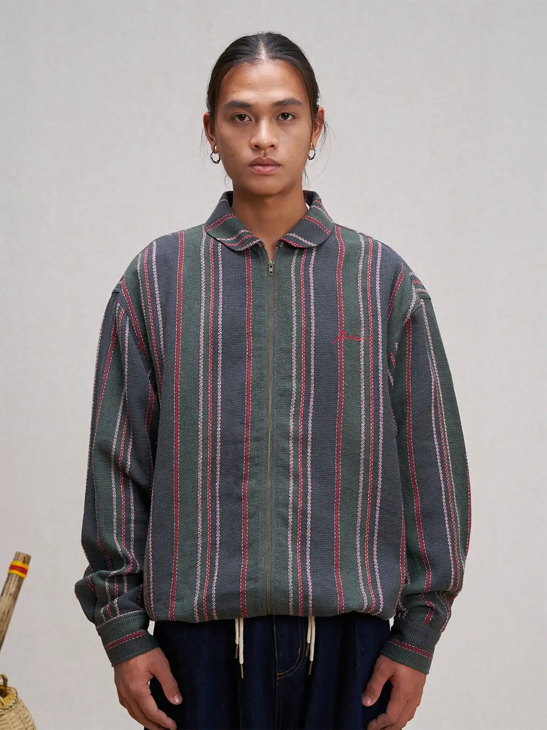 UNLIMITED MOTE | Striped Drawstring Jacket