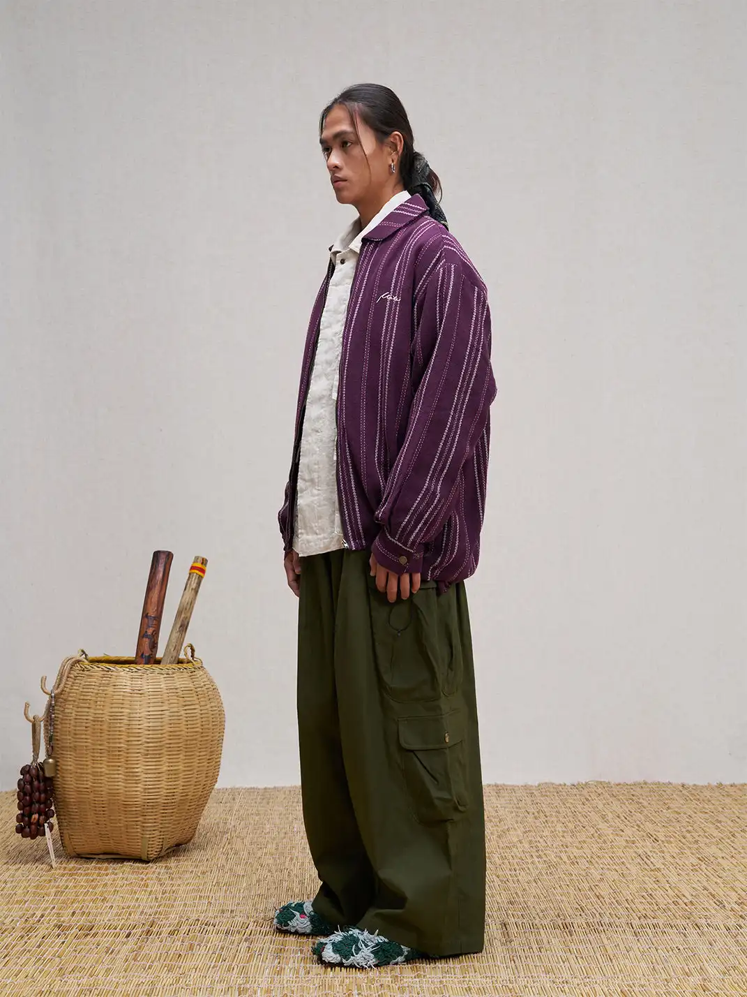 UNLIMITED MOTE | Striped Drawstring Jacket