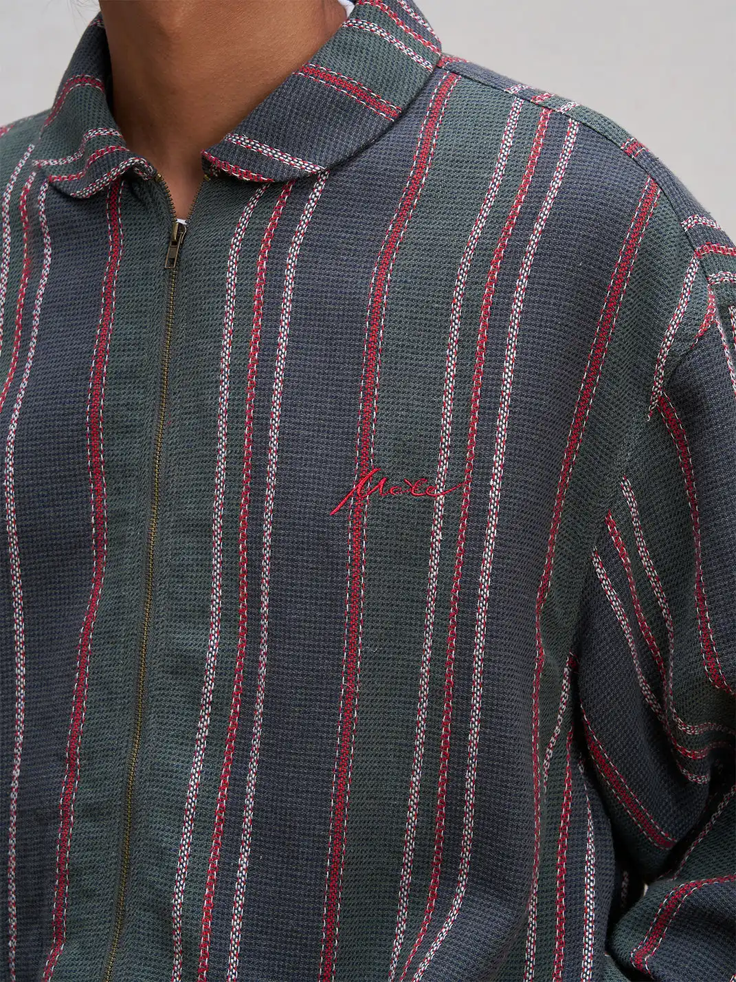 UNLIMITED MOTE | Striped Drawstring Jacket