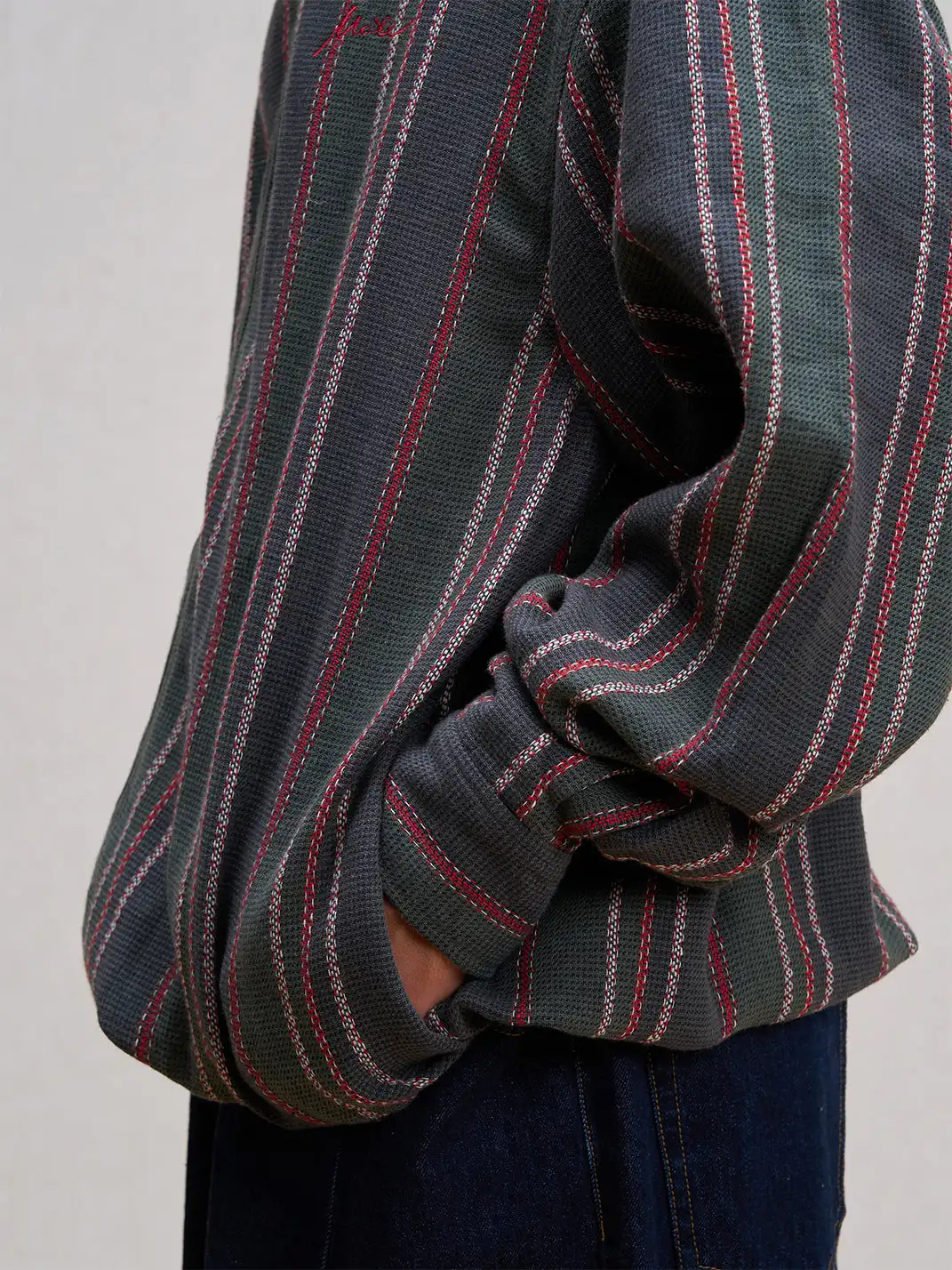 UNLIMITED MOTE | Striped Drawstring Jacket