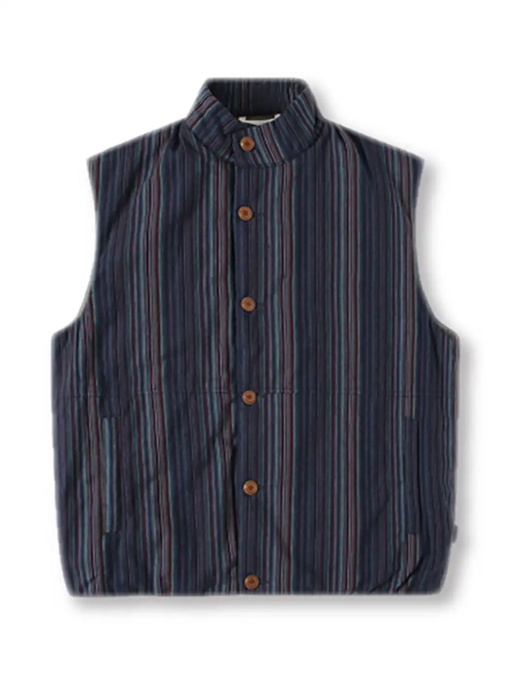 UNLIMITED MOTE | Stripe Stand-Collar Padded Vest
