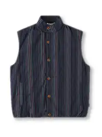 UNLIMITED MOTE | Stripe Stand-Collar Padded Vest