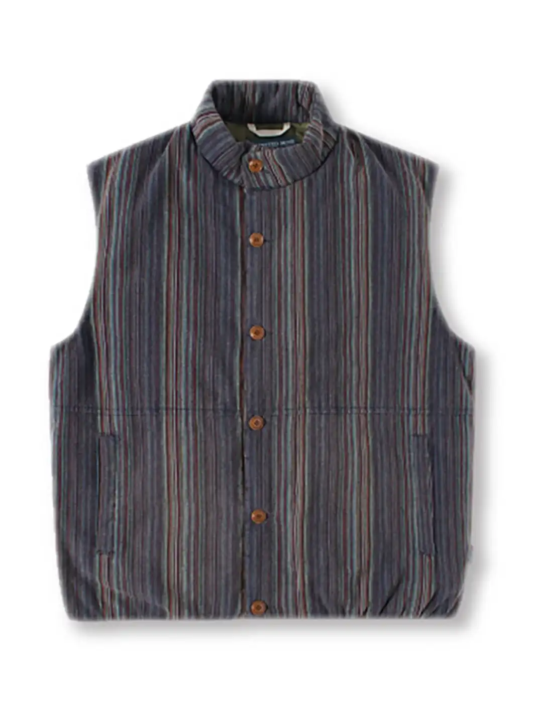 UNLIMITED MOTE | Stripe Stand-Collar Padded Vest