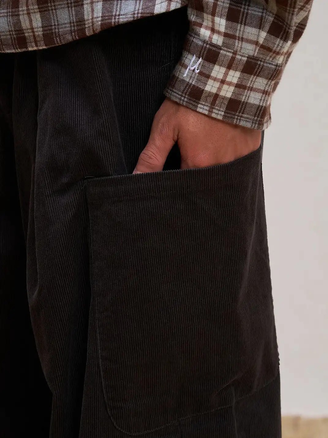 UNLIMITED MOTE | Corduroy Pleated Baggy Pants