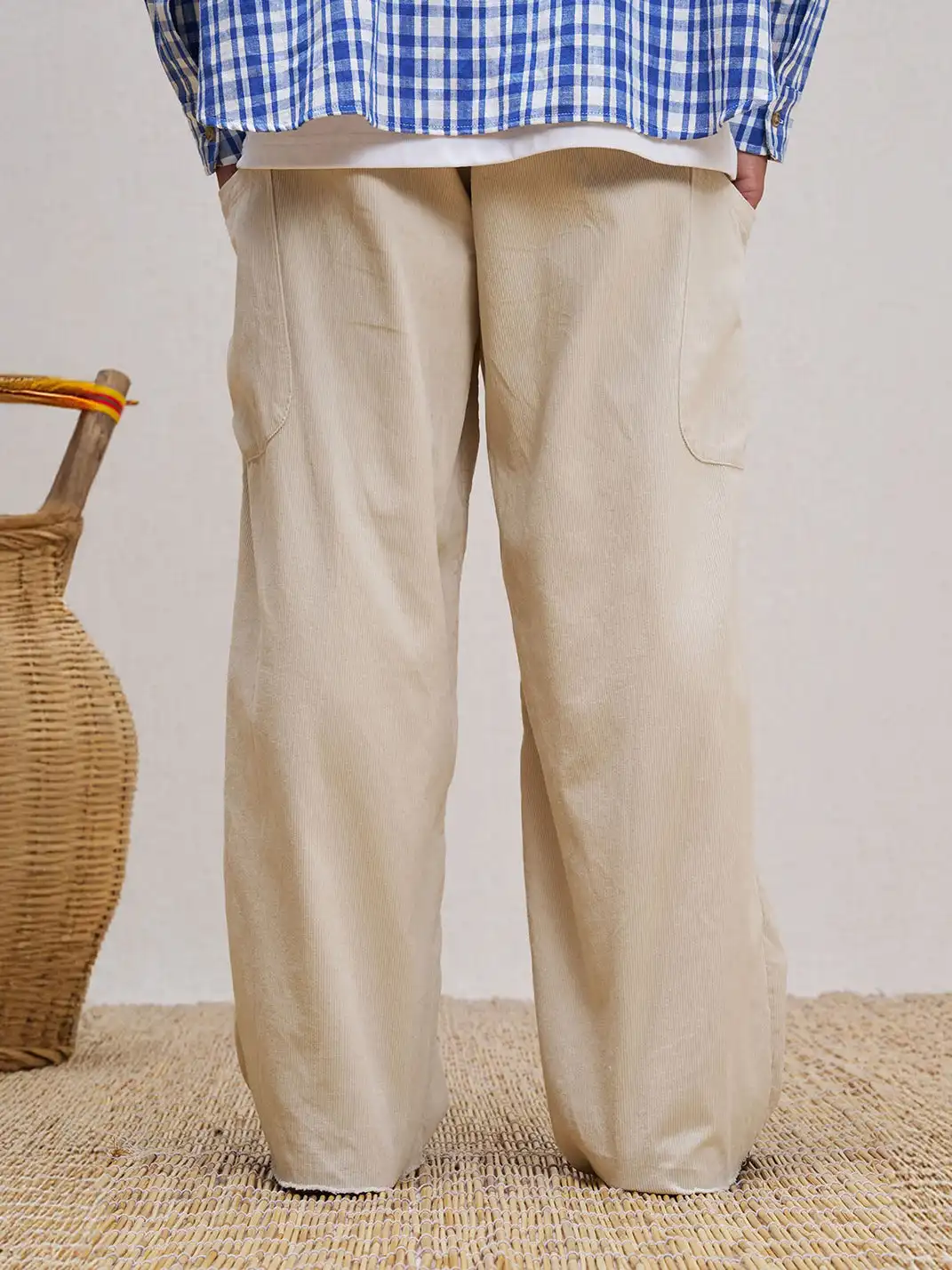 UNLIMITED MOTE | Corduroy Pleated Baggy Pants