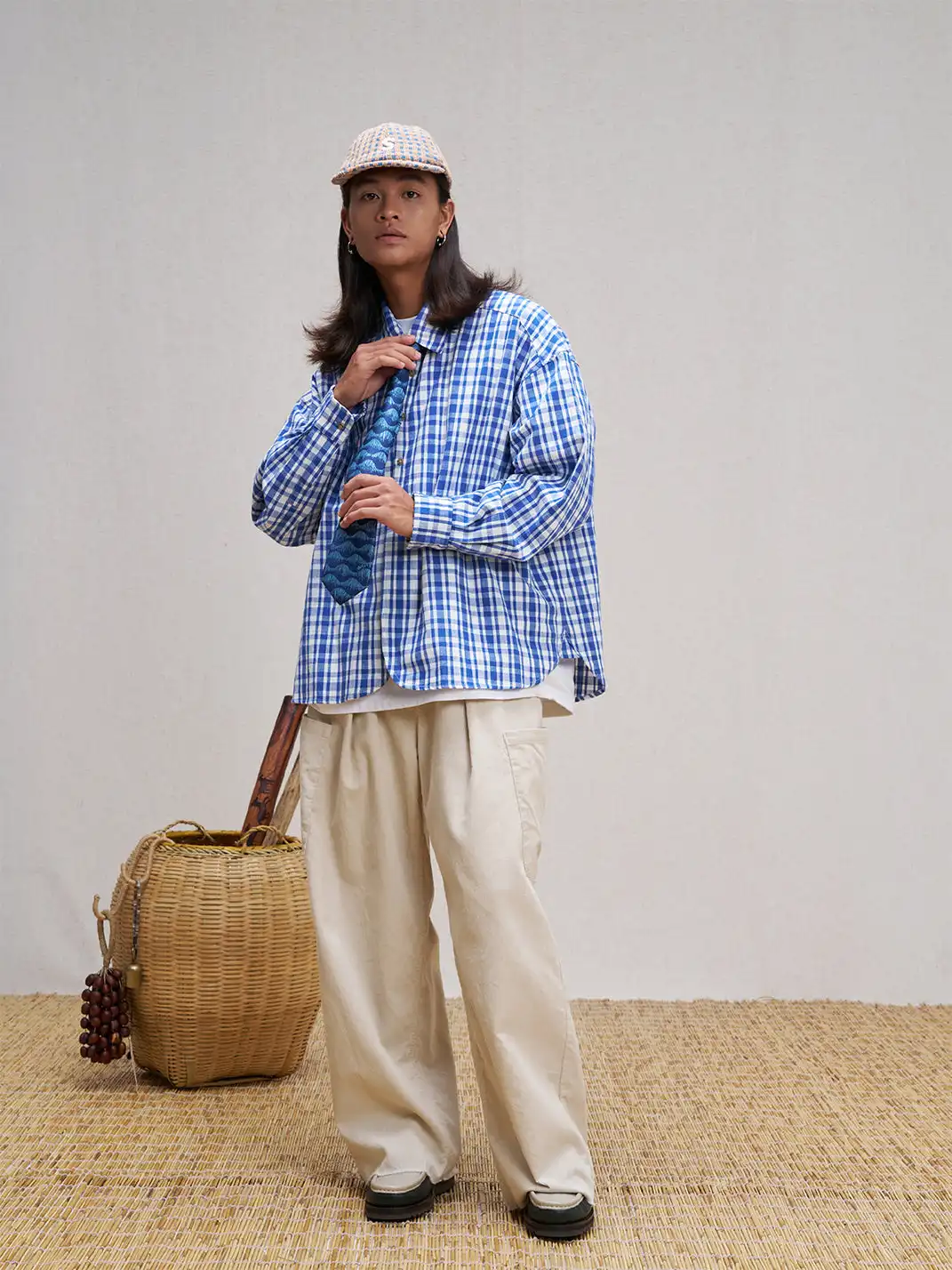 UNLIMITED MOTE | Corduroy Pleated Baggy Pants