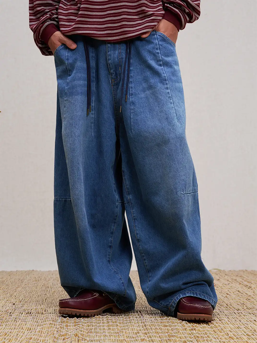 UNLIMITED MOTE | Drawstring Wide-leg Jeans
