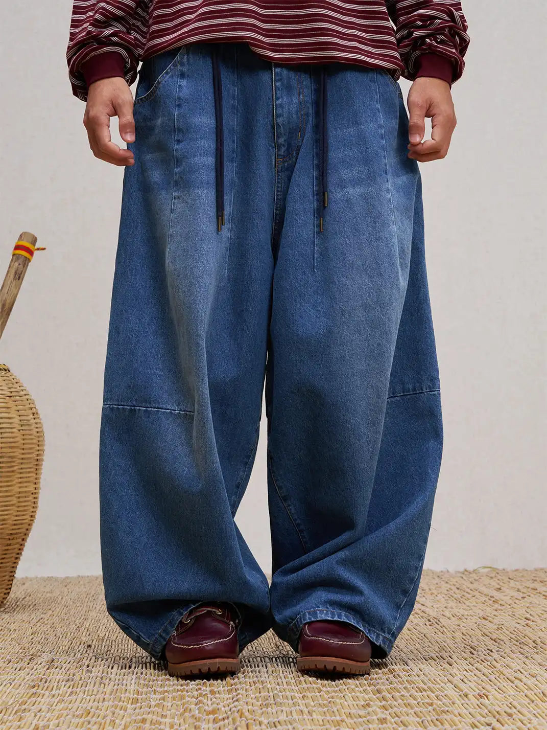UNLIMITED MOTE | Drawstring Wide-leg Jeans