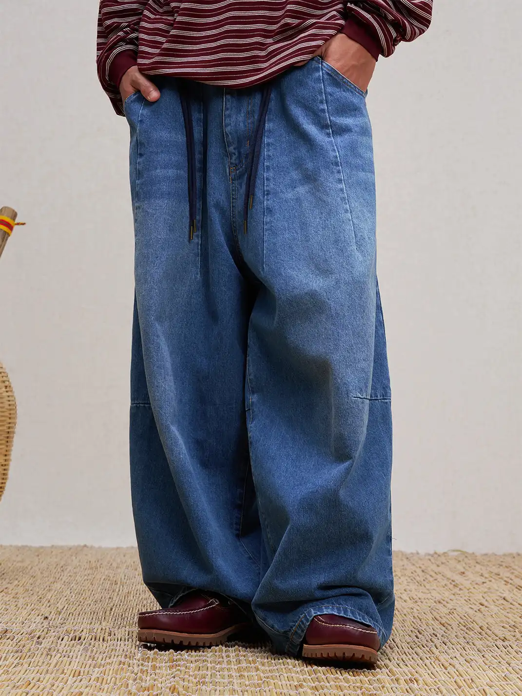 UNLIMITED MOTE | Drawstring Wide-leg Jeans