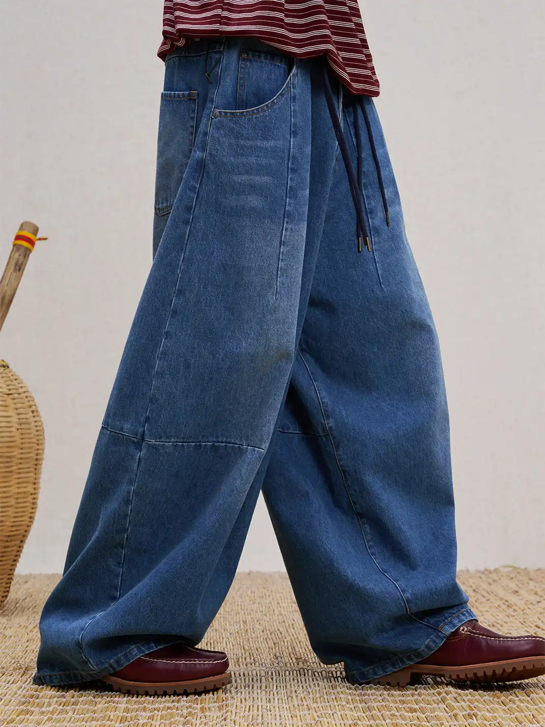 UNLIMITED MOTE | Drawstring Wide-leg Jeans