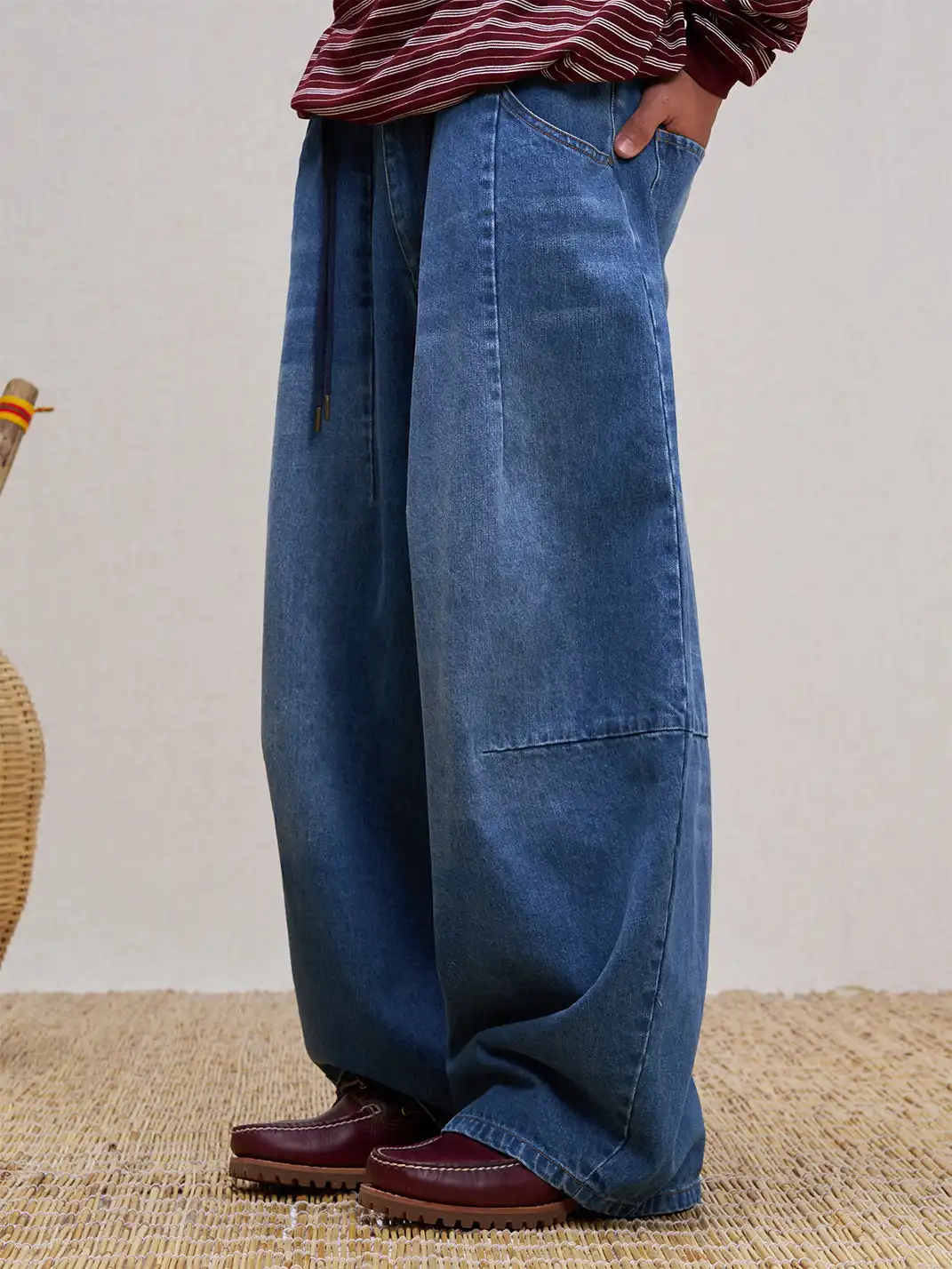 UNLIMITED MOTE | Drawstring Wide-leg Jeans