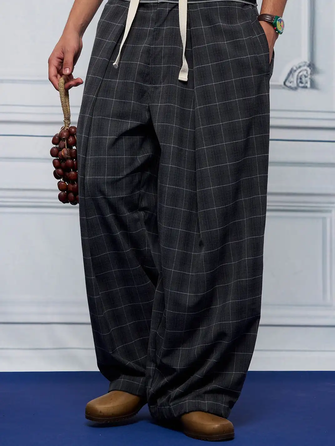 UNLIMITED MOTE | Pleated Drawstring Wide-Leg Pants